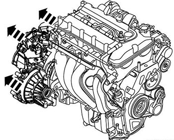 Снятие и установка двигателя Zotye T600 с 2013 года